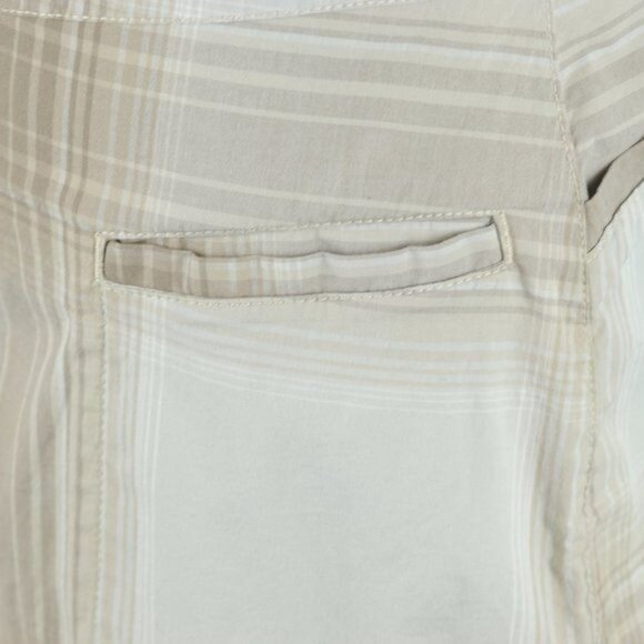 Horny Toad Women's Size 8 Tan Gray Plaid Organic Cotton Woven Mini Skirt - Picture 5 of 8